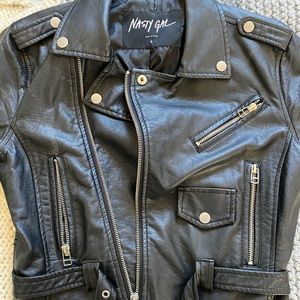 Nasty Gal Faux Leather Jacket. Size Small